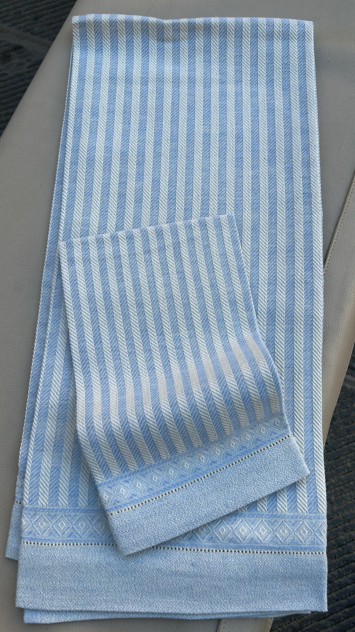 COPPIA ASCIUGAMANI IRIS MISTO LINO