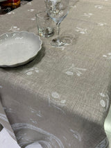 PURE LINEN OLIVE WOOD TABLECLOTH