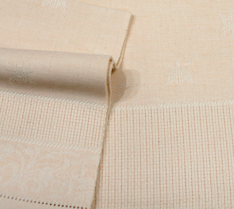 PAIR OF LINEN BLEND BEES TOWELS