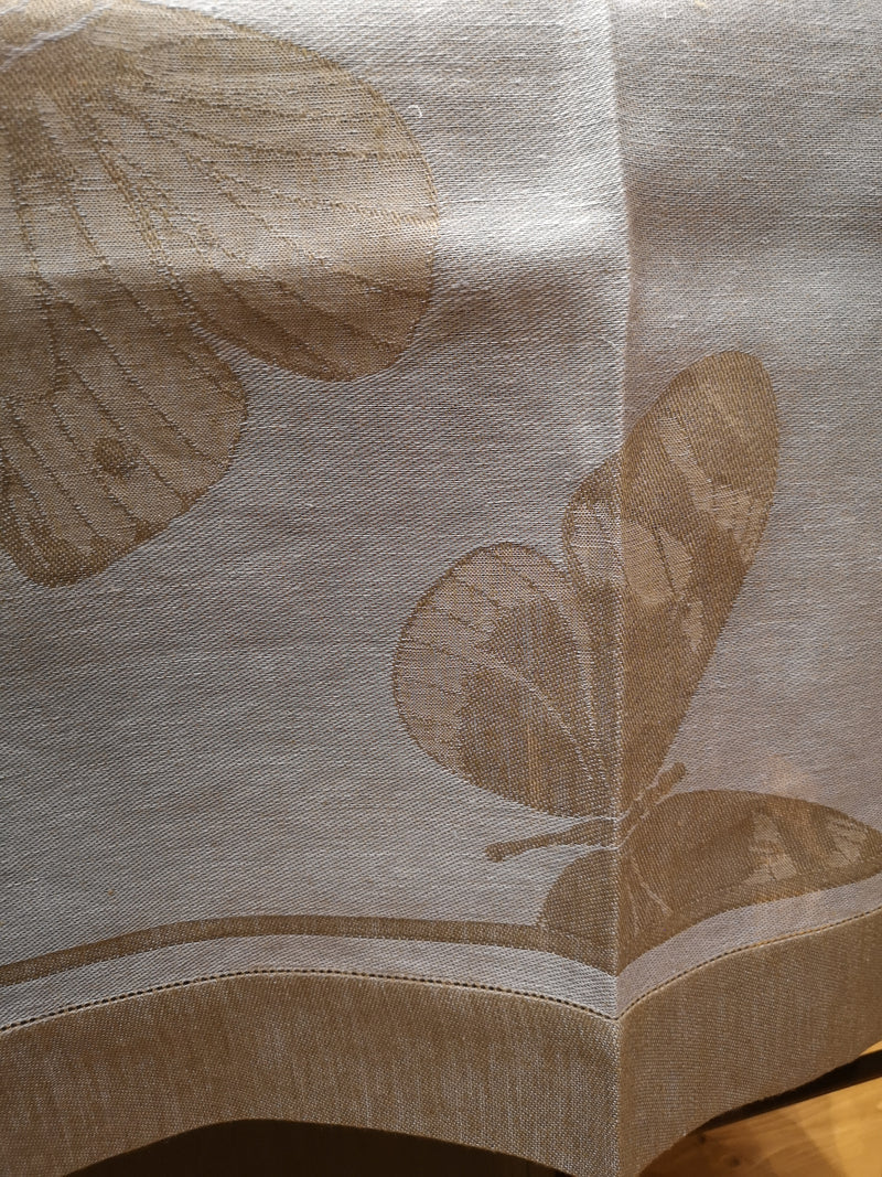 RUSTIC PURE LINEN BUTTERFLY TABLECLOTH