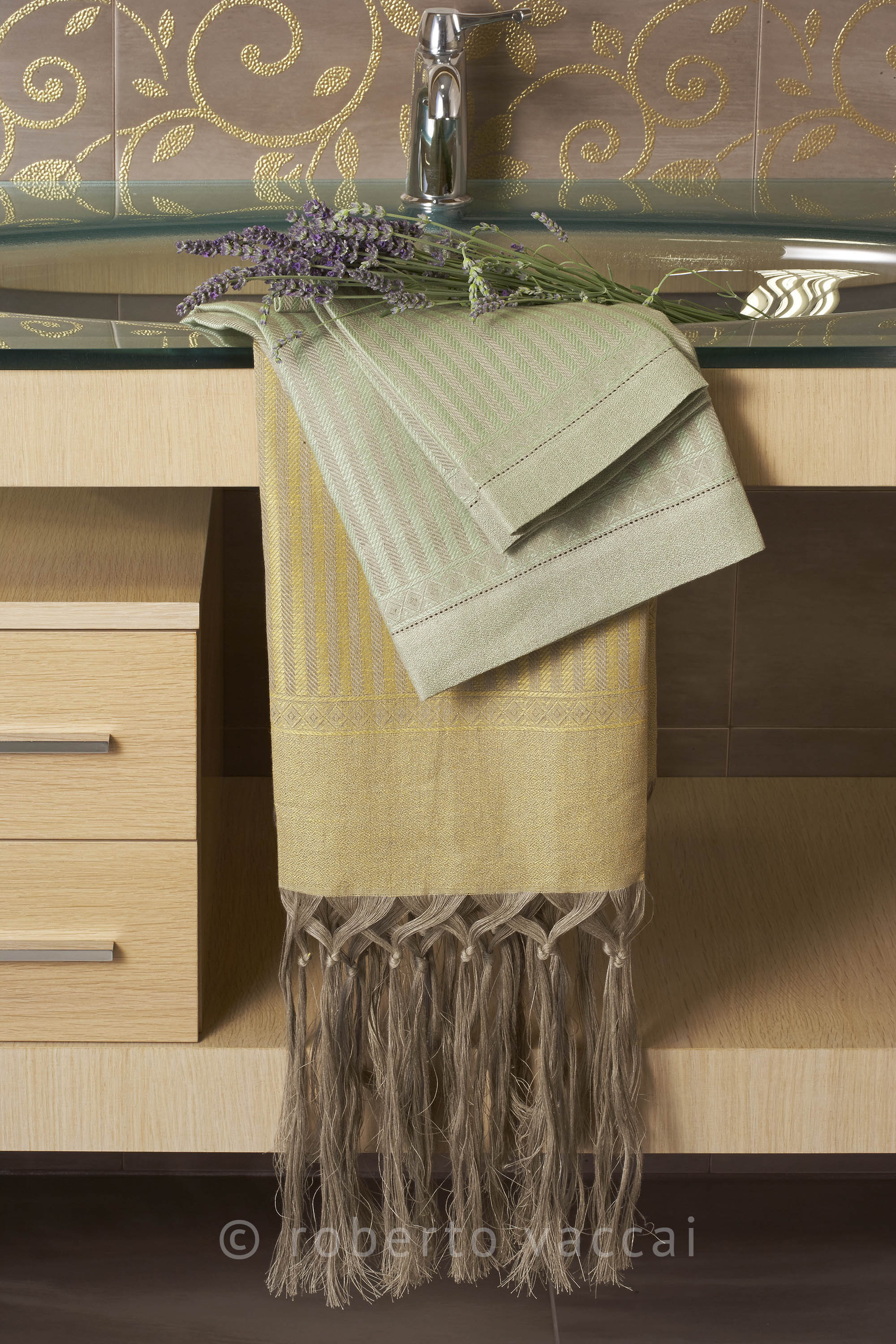 PAIR OF TOWELS IRIS RUSTIC PURE LINEN