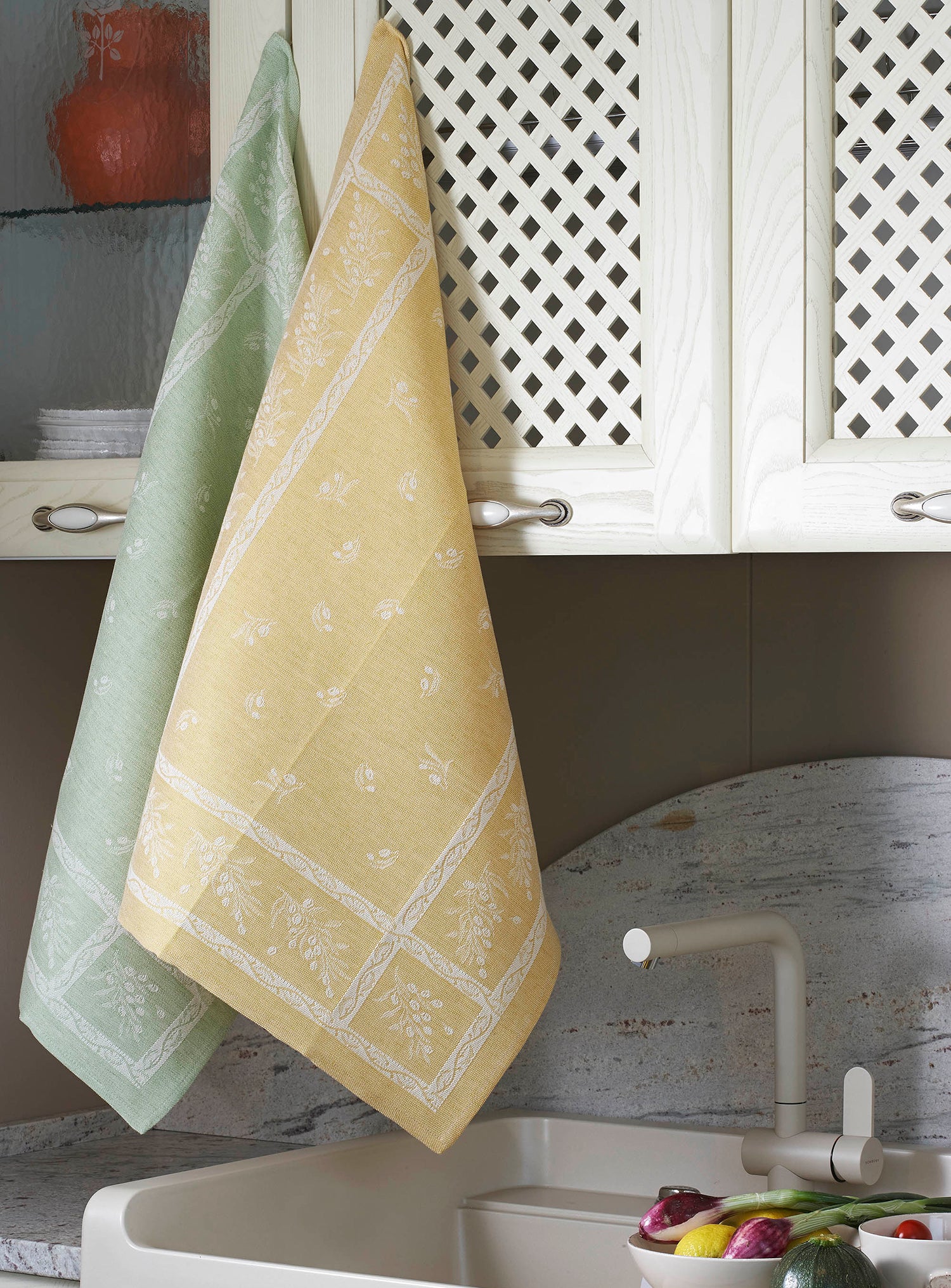 OLIVE TEA TOWEL LINEN BLEND