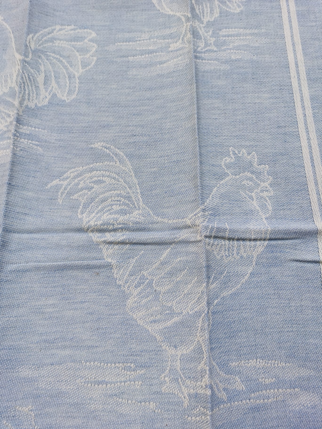COCKERELS TEA TOWEL LINEN BLEND